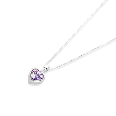Sterling Silver Lavender Heart Pendant