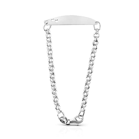 Sterling Silver Baby ID Bracelet With Cut Out Hearts
