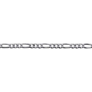 Sterling Silver Diamond Figaro Bracelet