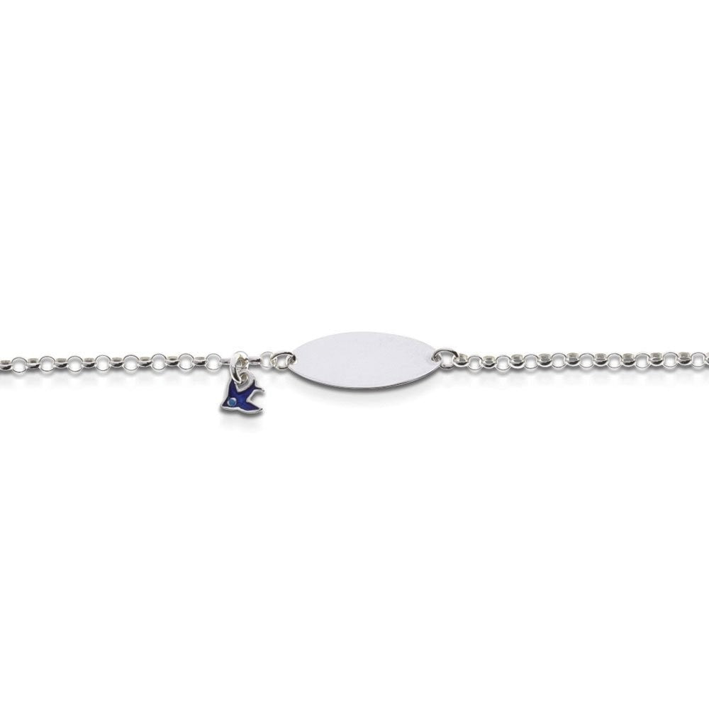 Sterling Silver Child's Bluebird ID Bracelet