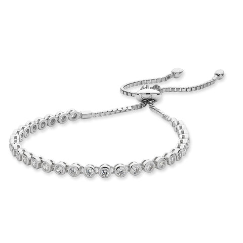 Sterling Silver Cubic Zirconia Friendship Bracelet