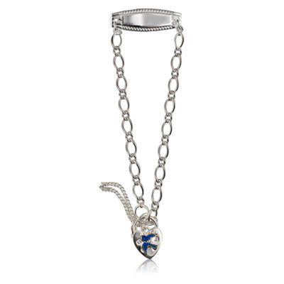Sterling Silver Baby ID Bracelet With Bluebird Padlock