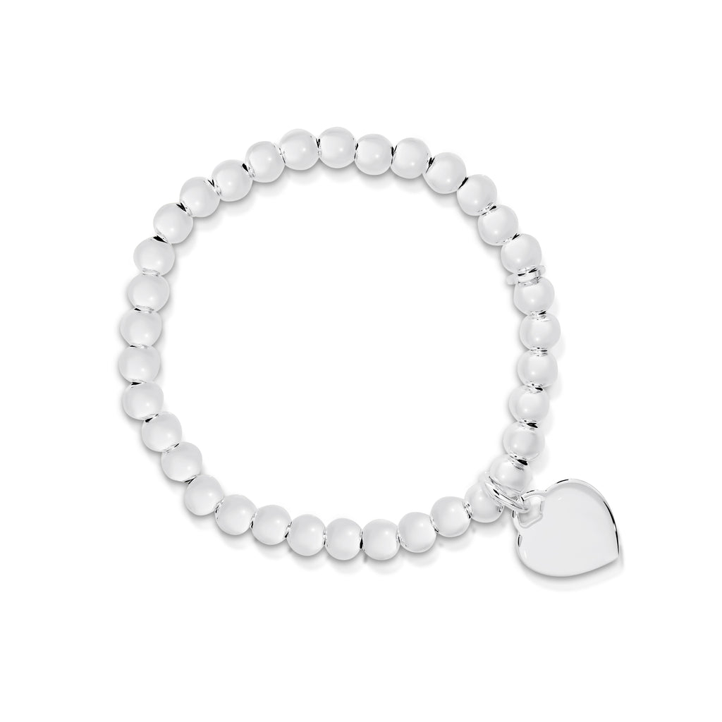 Sterling Silver Children's Ball Bracelet With Heart