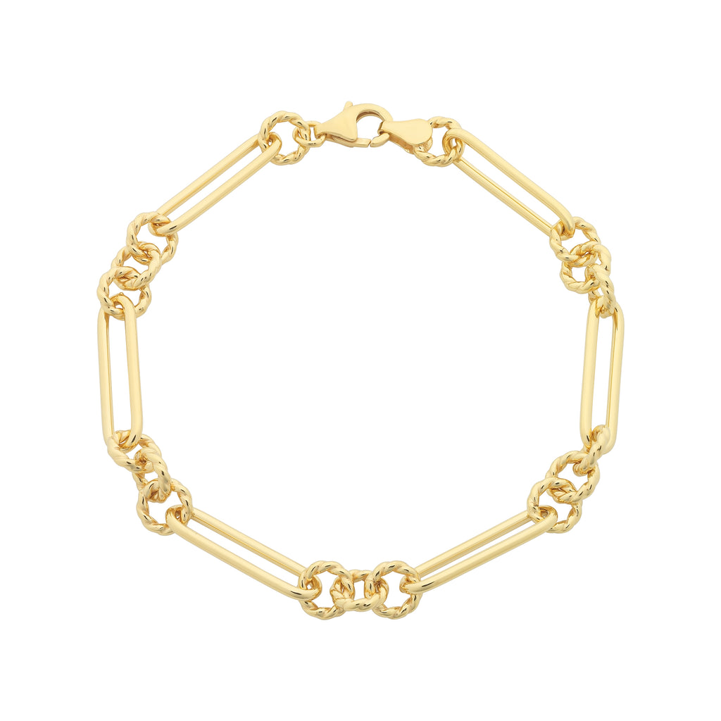 9ct Yellow Gold Silver Filled Paperclip Bracelet