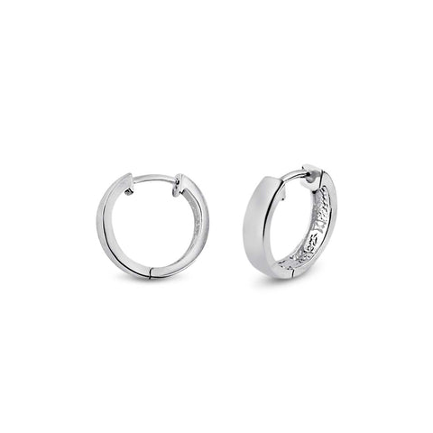 Sterling Silver Plain Small Huggie Earrings