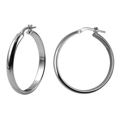 Silver Half Round Hoops