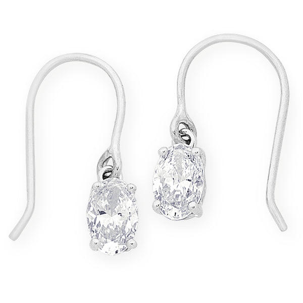 Sterling Silver Cubic Zirconia Drop Earrings – Brereton Showcase