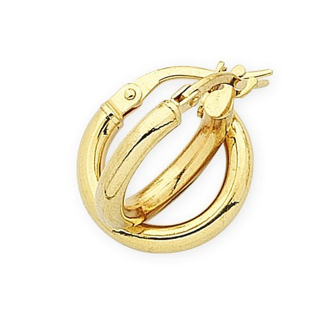 9ct Yellow Gold Silver Filled Small Hoops