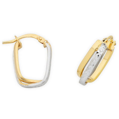 9ct Two-Tone Silver Filled Hoops