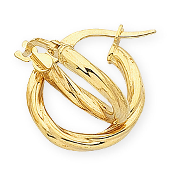 9ct Yellow Gold Silver Filled Hoops