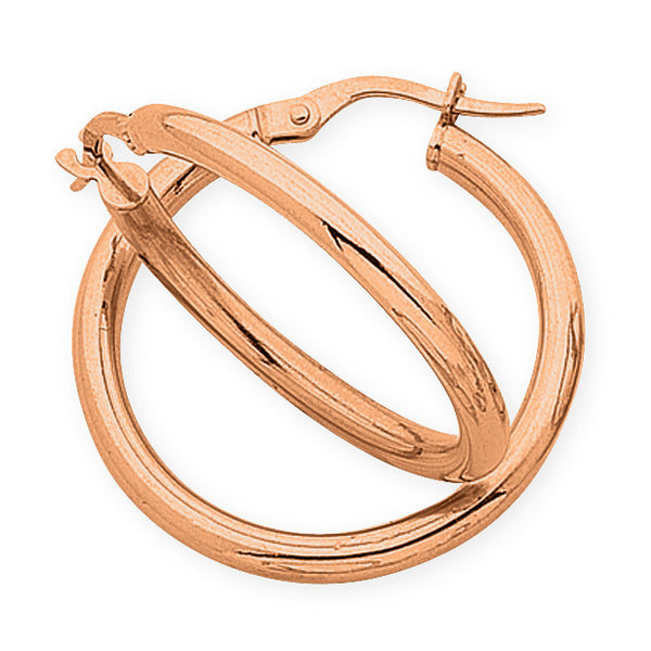 9ct Rose Gold Silver Filled Hoops