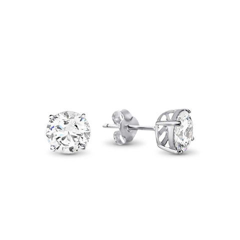 Sterling Silver 6mm Cubic Zirconia Studs