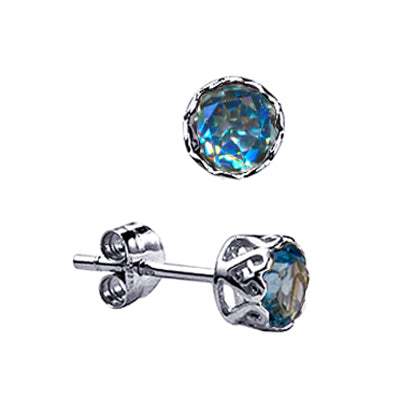 Sterling Silver Natural Blue Topaz Studs