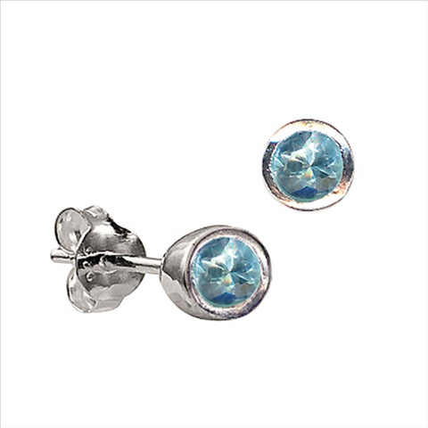 Sterling Silver March Birthstone Studs