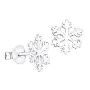 Sterling Silver Snowflake Studs