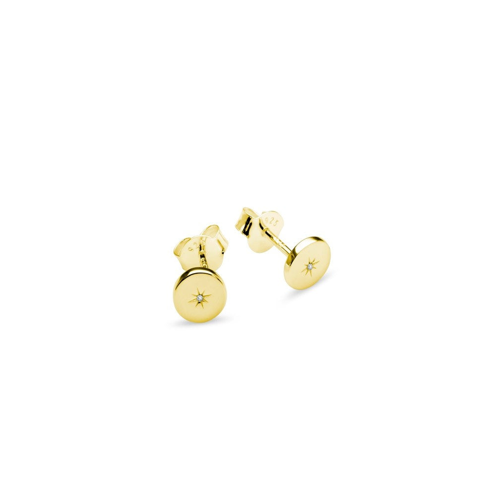 Silver Gold Plated And Cubic Zirconia Studs