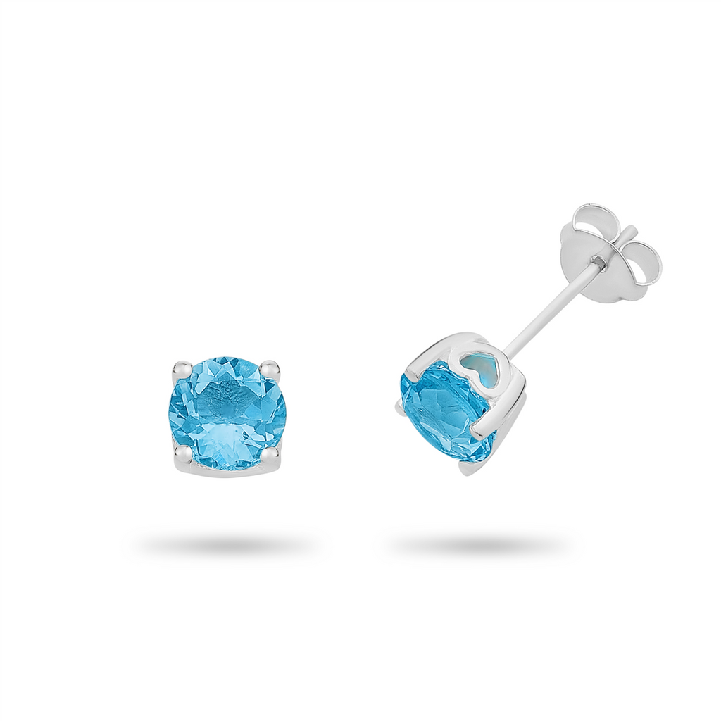 Sterling Silver Blue Topaz Earrings