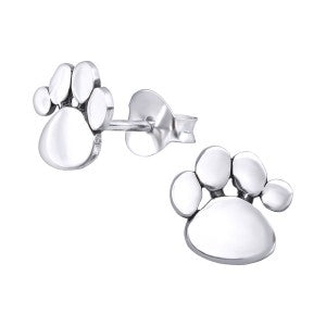 Sterling Silver Paw Print Studs