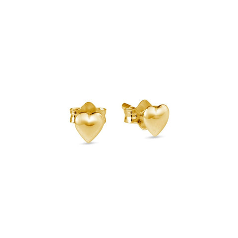 Sterling Silver Gold Plated Heart Studs