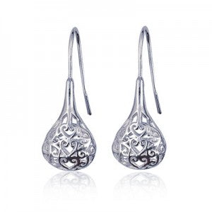 Sterling Silver Filigree Teardrop Earrings