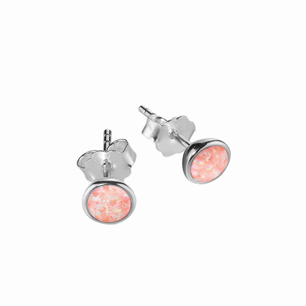 Sterling silver Pink Oplaite Studs