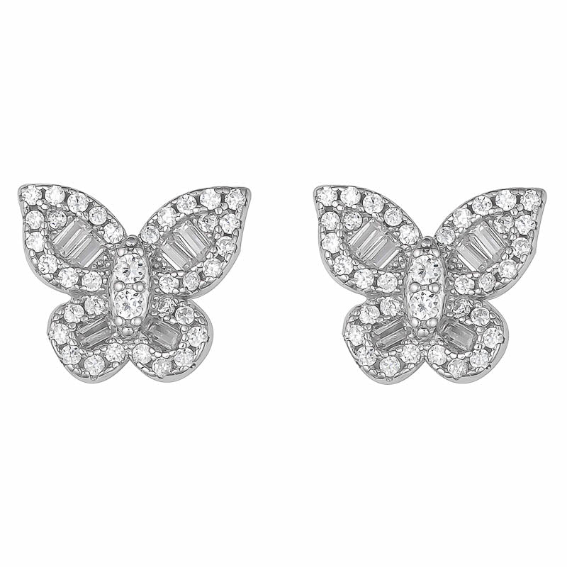 Sterling Silver Butterfly Studs