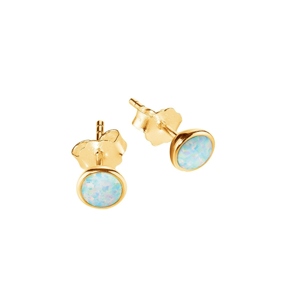 Silver Gold Plated Opalite Studs