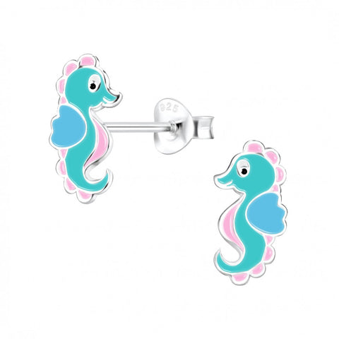 Sterling Silver Seahorse Studs