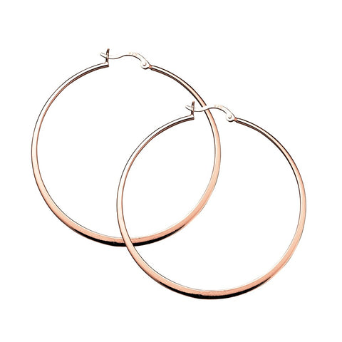 Silver Rose Gold Plated Hoops