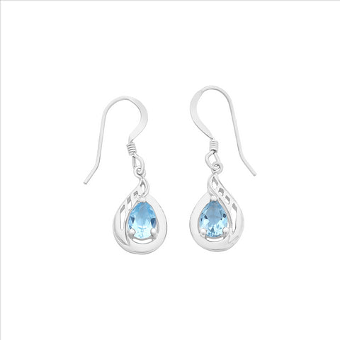 Sterling Silver Blue Topaz Earrings