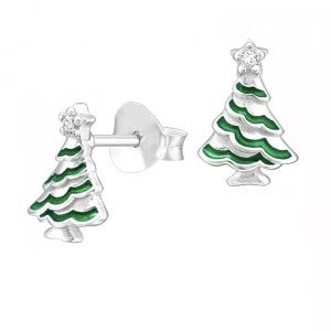 Sterling Silver Christmas Tree Studs