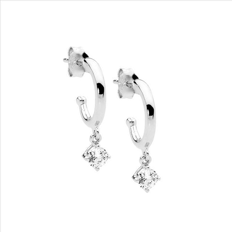 Sterling Silver Cubic Zirconia Hoops