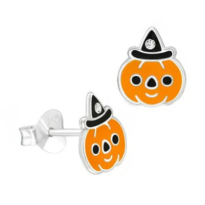 Sterling Silver Pumpkin Studs