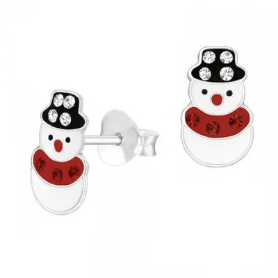 Sterling Silver Snowman Studs