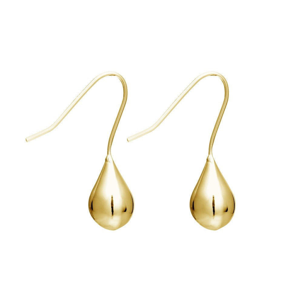 Sterling Silver Gold Plated Teardrop Earrings