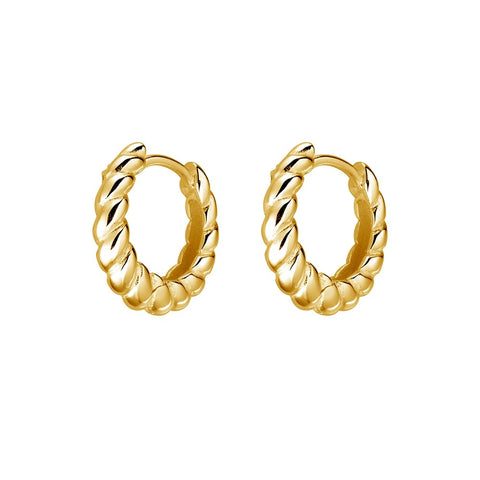 Gold Plated Rope Twist Hoops