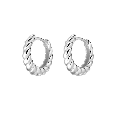 Sterling Silver Rope Twist Hoops