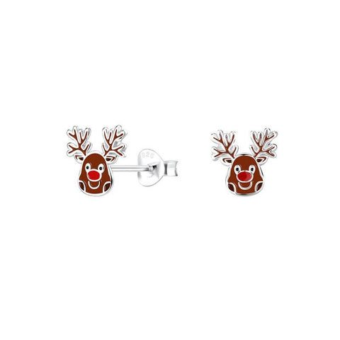 Sterling Silver Reindeer Studs