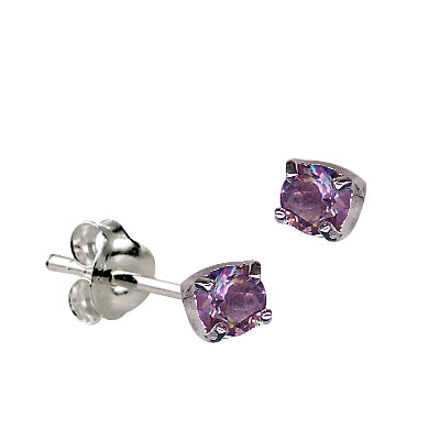 Sterling Silver February Birthstone Studs