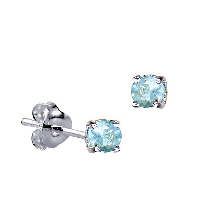 Sterling Silver March Birthstone Studs