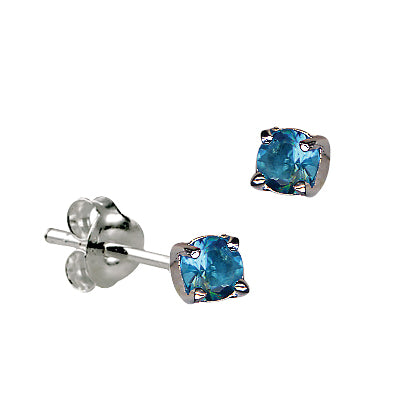 Sterling Silver December Birthstone Studs