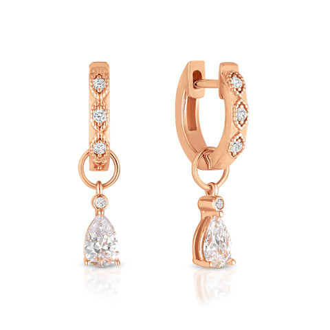 Georgini Sterling Silver Rose Gold Plated Huggie Earrings