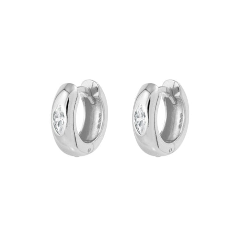 Sterling Silver Cubic Zirconia Huggie Earrings