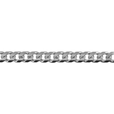 Sterling Silver Mens 55cm Bevelled Diamind Cut Curb Chain