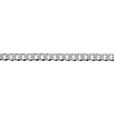 Sterling Silver Bevelled Diamond Cut Curb Chain 60cm
