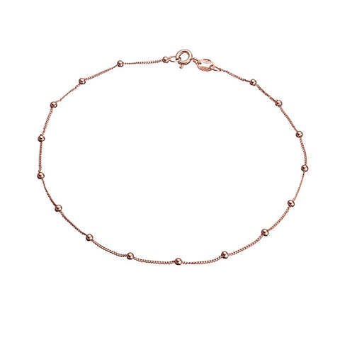 Sterling Silver Rose Gold Plated Anklet