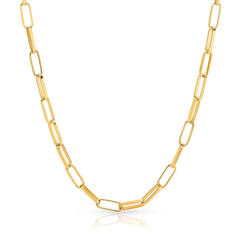 9ct Yellow Gold Silver Filled Paperclip Chain