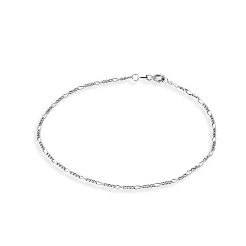 Sterling Silver Fine Figaro Anklet