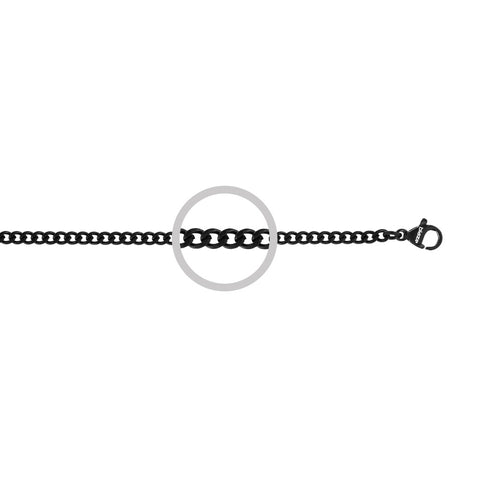 Mens Stainless Steel Black Chain 55cm