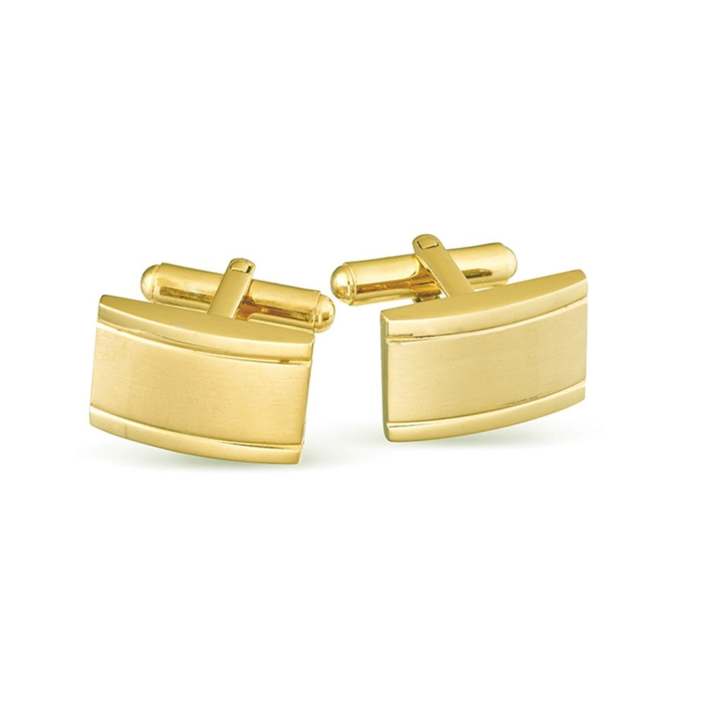 Stainless Steel Gold Plated Mens Cufflinks